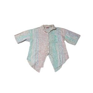 HOT STUFF Blouse Womens 90s Vintage Pastel Button Up Abstract Retro Eclectic M?